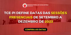 TCE-PI define datas das sessões presenciais de setembro a dezembro de 2023