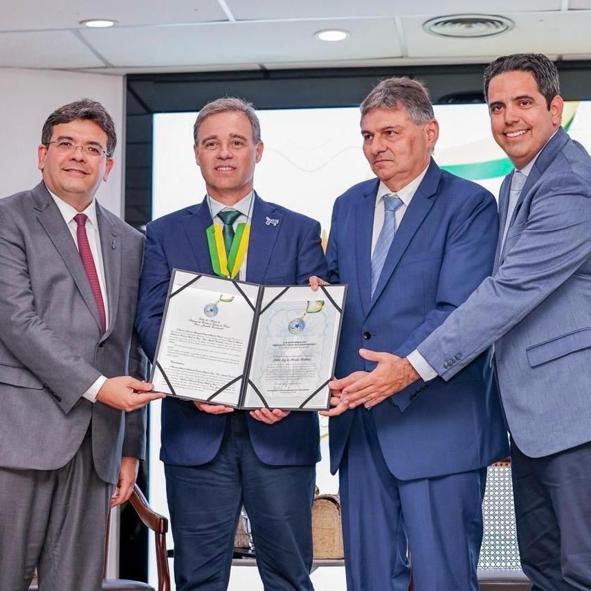 Rafael Fonteles - Governador do PI; André Mendonça - Ministro do STF; Kennedy Barros - Presidente do TCE-PI; Thiago Lima - Procurador do MPC-SP. 